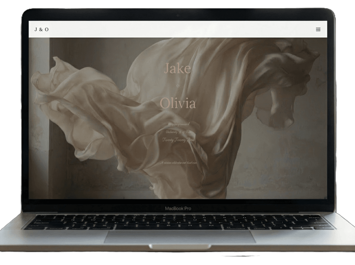 Wedding website template showcase