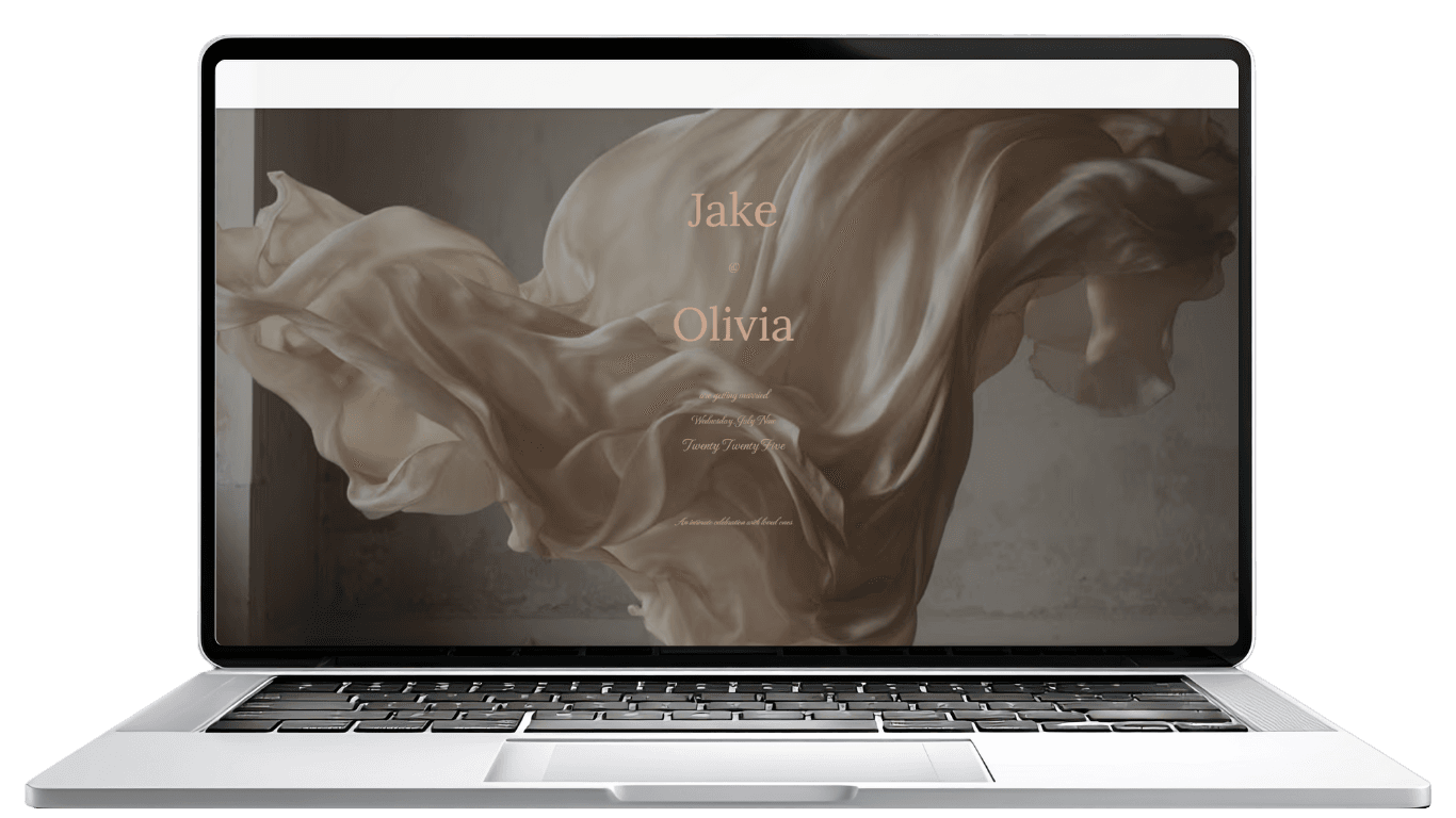 Wedding website template showcase